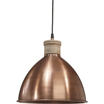 INDUSTRIALNA LAMPA ROSEVILLE 32 CM MIEDŹ/DREWNO